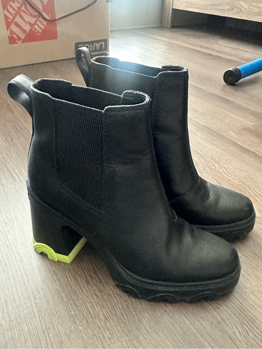SOREL Brex Heel Chelsea Boots with Neon Accent